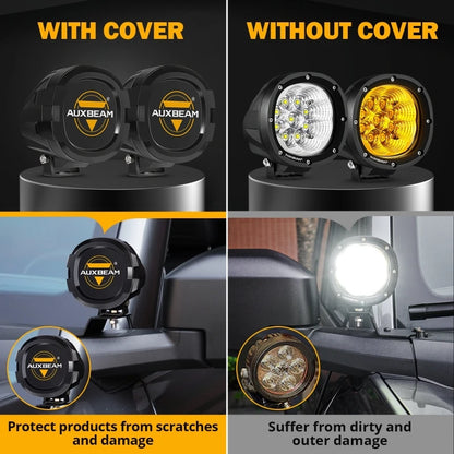 AUXBEAM 4 Inch Led Work Light Amber/White Spot Beam Light for Truck Pickup Offroad