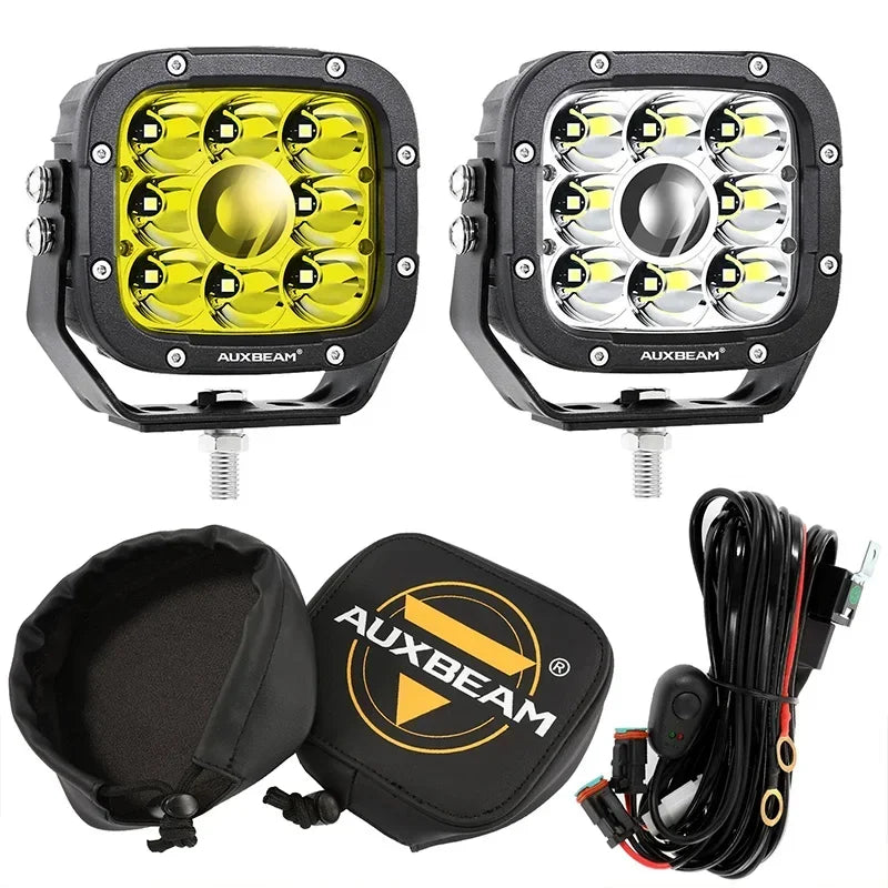 AUXBEAM 5 inch LED Work Light 50W Headlight Driving Lamp 6500K Offroad Led Spot Lamp IP67 Waterproof for Truck SUV 4WD ATV