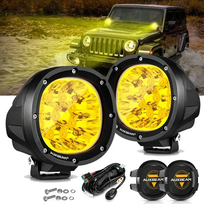 AUXBEAM 4 Inch Led Work Light Amber/White Spot Beam Light for Truck Pickup Offroad