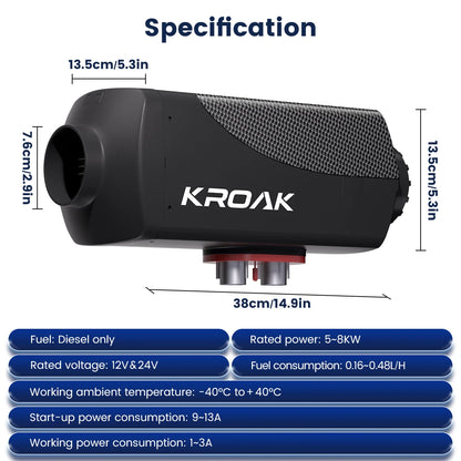 KROAK 5-8KW Parking Heater Bluetooth