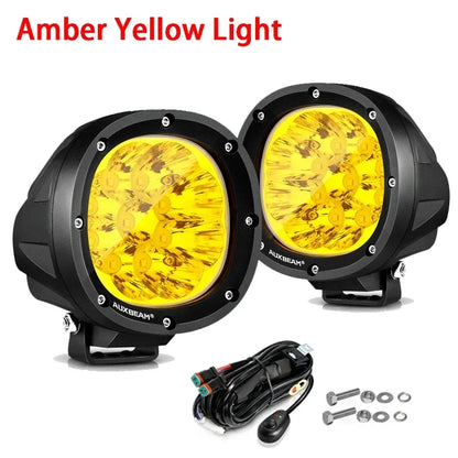 AUXBEAM 4 Inch Led Work Light Amber/White Spot Beam Light for Truck Pickup Offroad