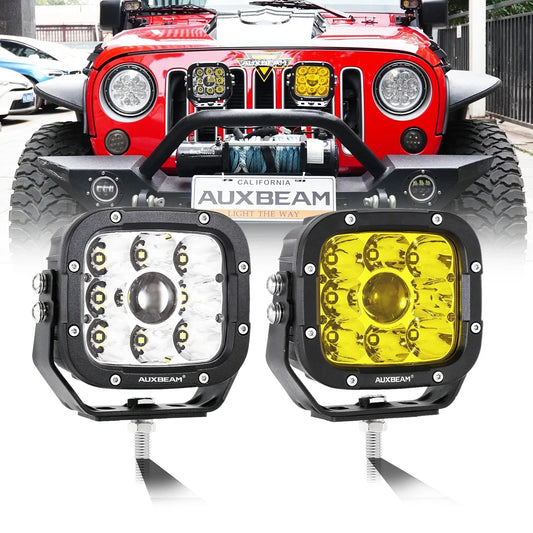 AUXBEAM 5 inch LED Work Light 50W Headlight Driving Lamp 6500K Offroad Led Spot Lamp IP67 Waterproof for Truck SUV 4WD ATV