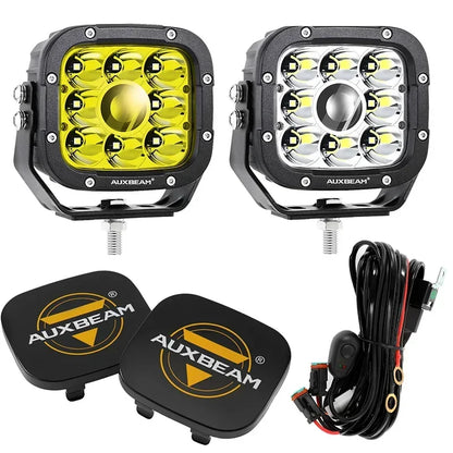 AUXBEAM 5 inch LED Work Light 50W Headlight Driving Lamp 6500K Offroad Led Spot Lamp IP67 Waterproof for Truck SUV 4WD ATV